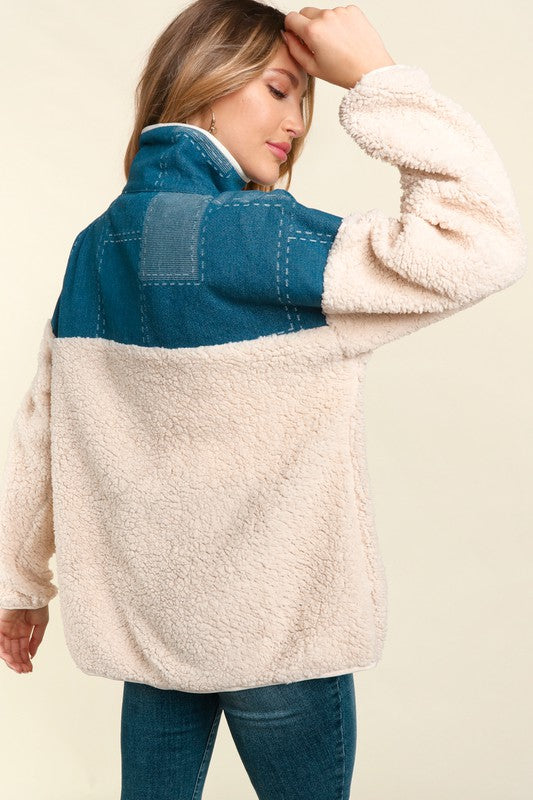 Sherpa Denim Pullover