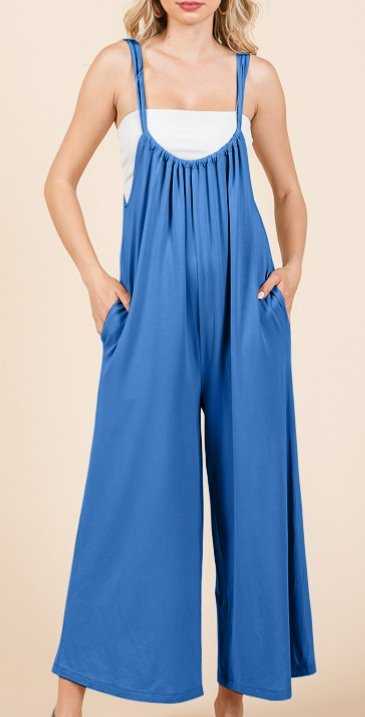 Blue Relaxed Jumpsuit - Arrowhead Boutique