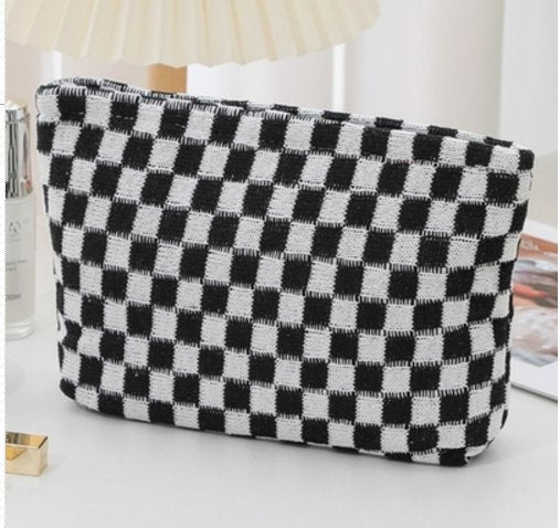 Checkered Cosmetic Bag - Arrowhead Boutique