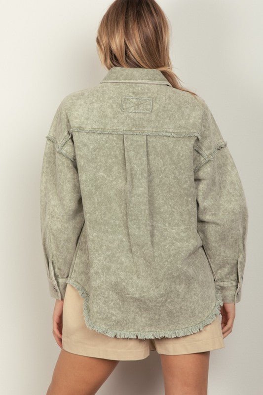 Sage Oversized Denim Jacket - Arrowhead Boutique