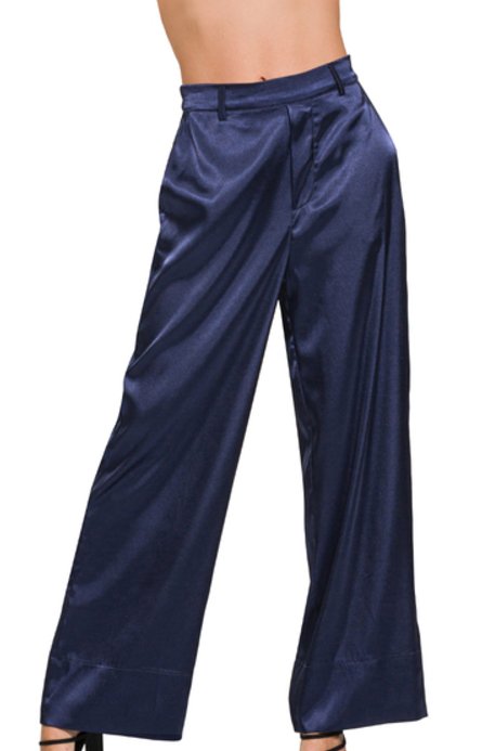 Satin Wide - leg Pants - Arrowhead Boutique