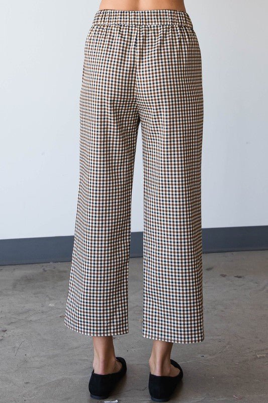 Gingham high 2025 waisted pants